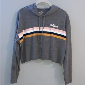 Hollister Gray Cropped Boyfriend Tee